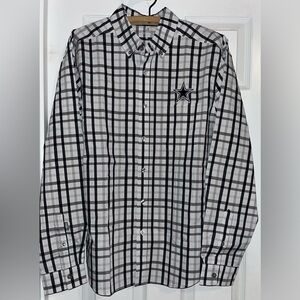 Antigua Dallas Cowboys Button Up Dress Shirt Mens M medium Plaid NFL - NEW NWT